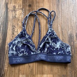 PINK Victoria's Secret Blue velvet Bra Intimates & Sleepwear